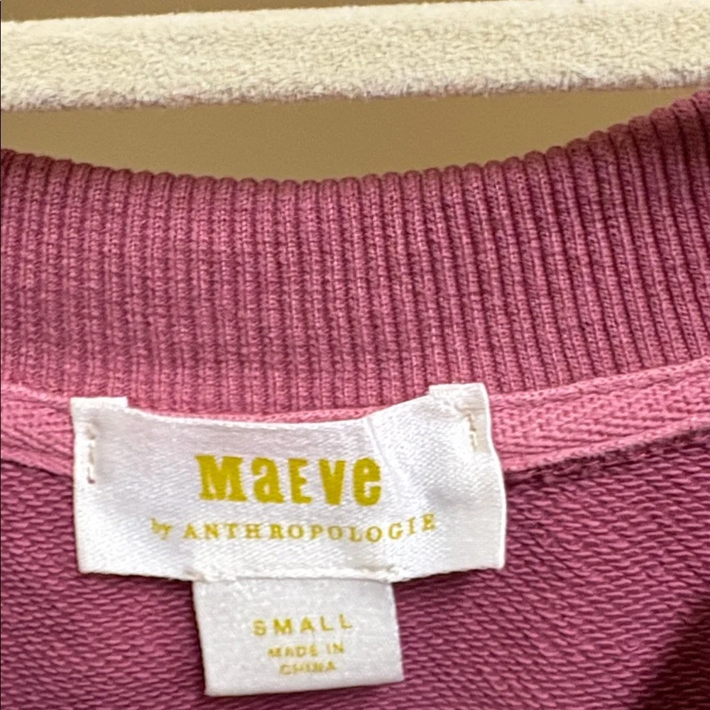 Maeve By Anthropolgie Puff Sleeve Sweatshirt With Striped Shirt Tunic Top Sz S - Picture 6 of 8